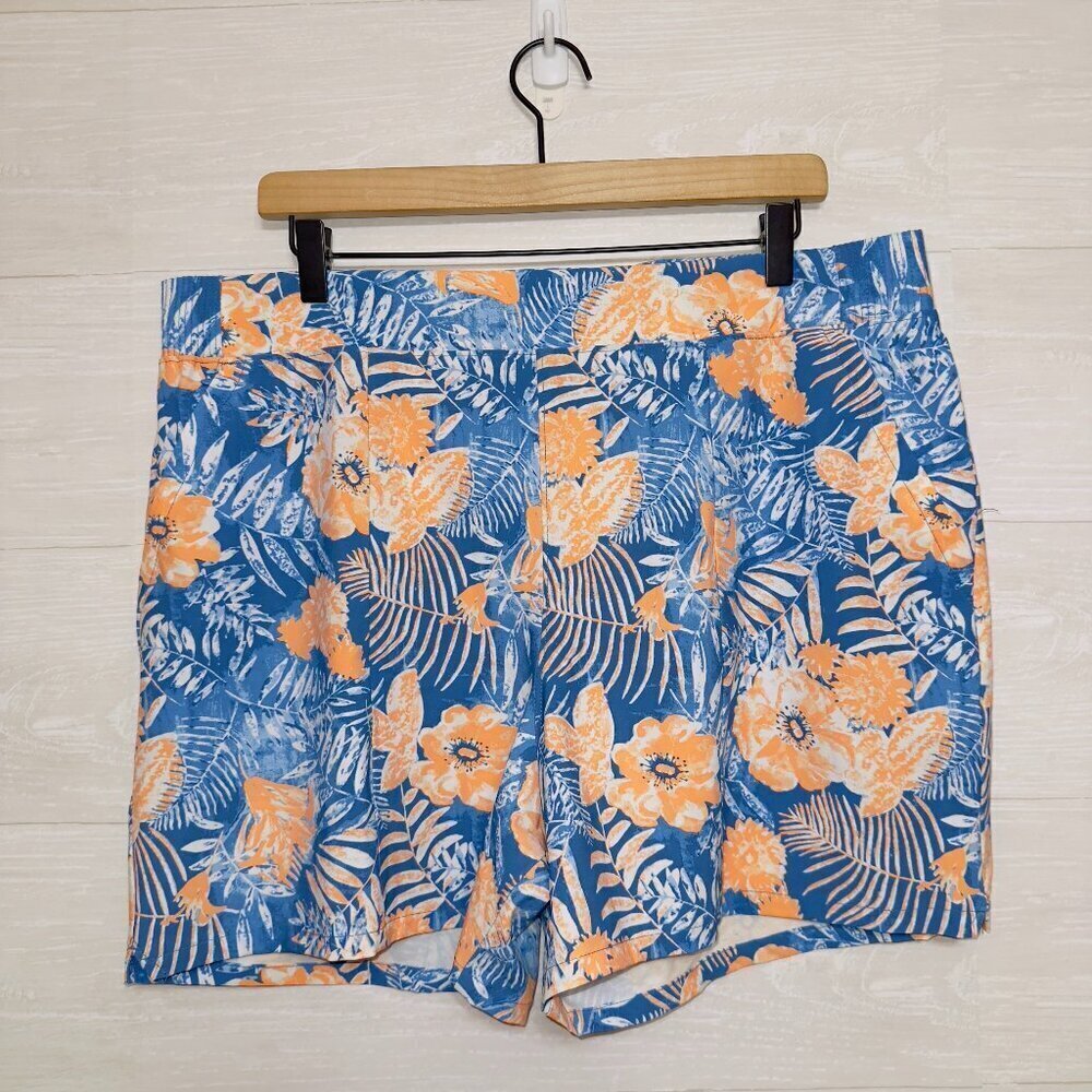 Columbia Men's Floral Print Stretchy Pull On PFG 5'' inseam Shorts size large